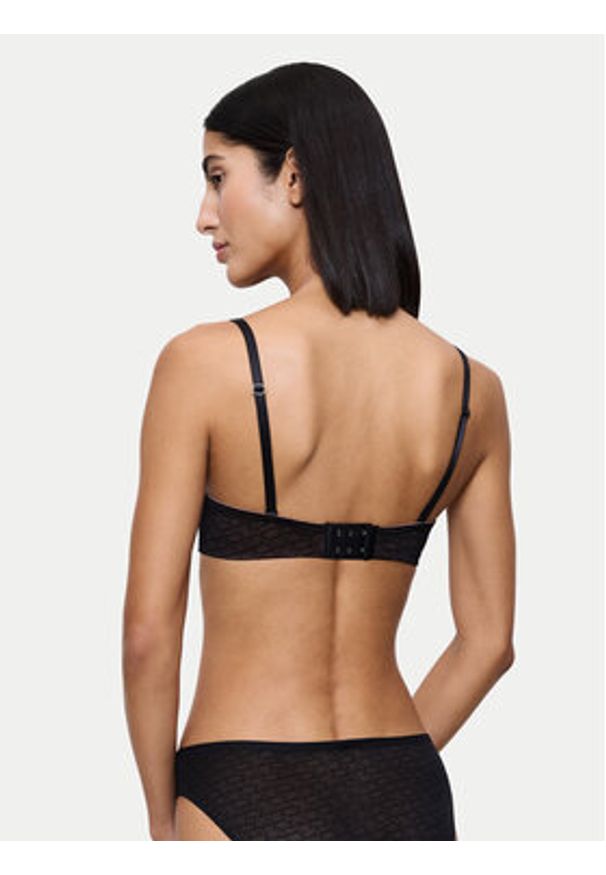 Triumph Biustonosz bardotka Signature Sheer 10224861 Czarny. Kolor: czarny. Materiał: syntetyk