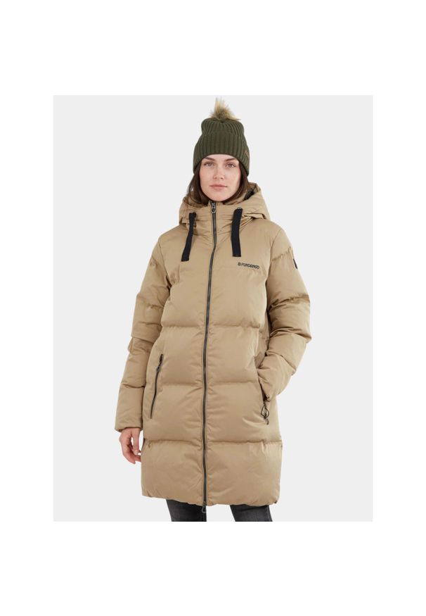 FUNDANGO - Płaszcz Zimowy Damski Fundango Vanessa. Kolor: brązowy. Sezon: zima. Sport: turystyka piesza