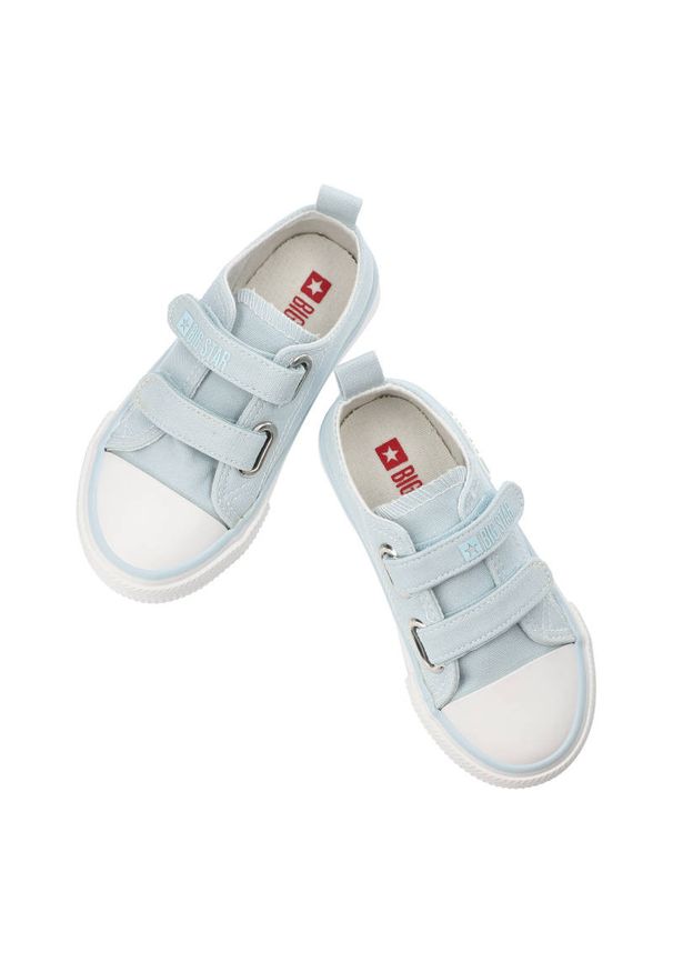 Big-Star - Niebieskie Trampki Big Star Na Rzep Buty Dziecięce. Okazja: na co dzień. Wysokość cholewki: przed kostkę. Zapięcie: rzepy. Kolor: niebieski. Materiał: syntetyk, materiał, jeans, guma. Szerokość cholewki: normalna. Styl: sportowy, casual, elegancki