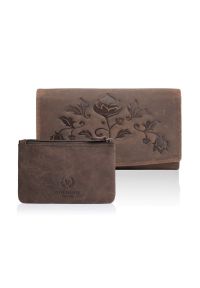 Zestaw skórzany damski PAOLO PERUZZI ZUP-36-BR brązowy. Kolor: brązowy. Materiał: skóra #1