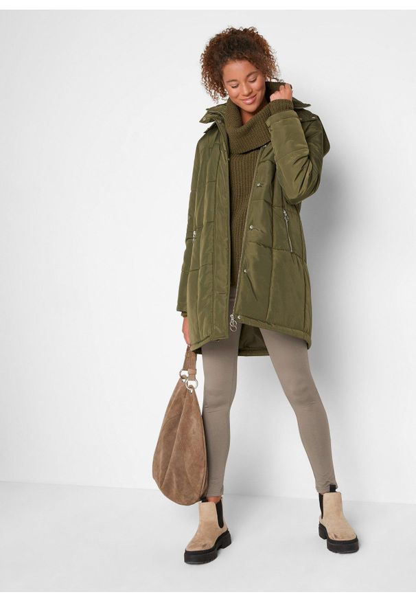 bonprix - Legginsy termiczne z wygodnym paskiem. Kolor: zielony