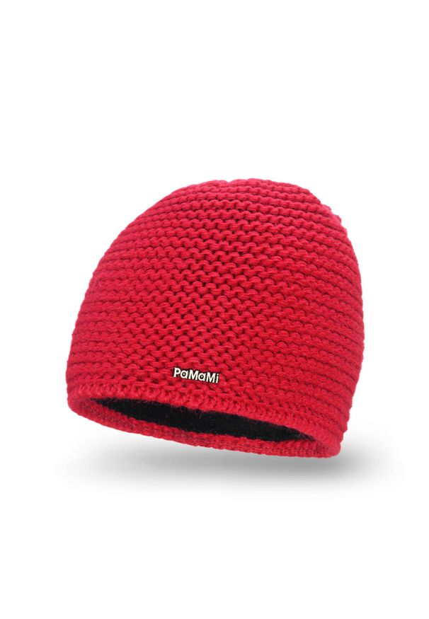 Zimowa czapka damska PaMaMi - Czerwony. Kolor: czerwony. Materiał: poliamid, akryl. Sezon: zima. Styl: klasyczny