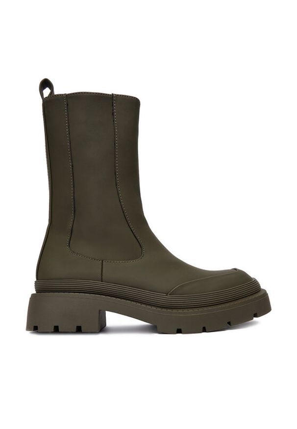 DeeZee Botki 13096-10 Khaki. Kolor: brązowy. Materiał: syntetyk, materiał