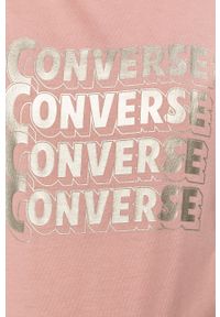 Converse - T-shirt. Okazja: na co dzień. Kolor: różowy. Materiał: dzianina. Wzór: nadruk. Styl: casual #4