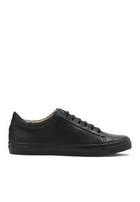 Kazar - Czarne sneakersy damskie. Kolor: czarny. Materiał: skóra. Szerokość cholewki: normalna. Wzór: gładki #1
