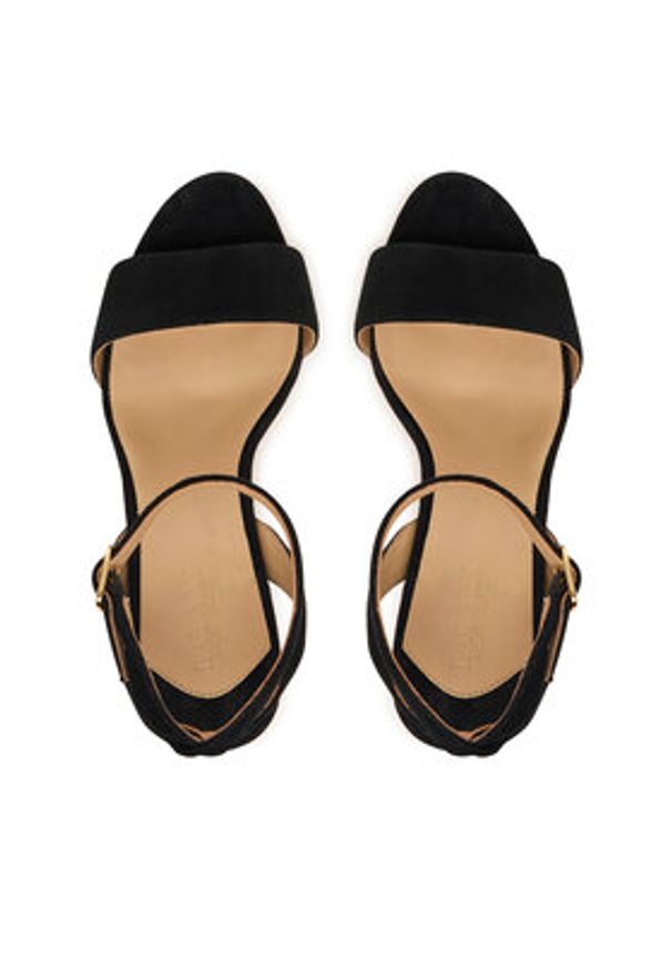 Lauren Ralph Lauren - LAUREN RALPH LAUREN Sandały Gracy Sn Hes 802P15730006 Czarny. Kolor: czarny. Materiał: skóra, zamsz