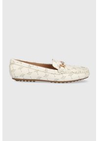 JOOP! - Joop! mokasyny damskie kolor beżowy na płaskim obcasie. Kolor: beżowy. Materiał: materiał, skóra, guma. Obcas: na obcasie. Wysokość obcasa: niski #1