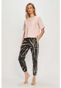 DKNY - Dkny - T-shirt piżamowy. Kolor: różowy. Materiał: dzianina. Wzór: nadruk #1