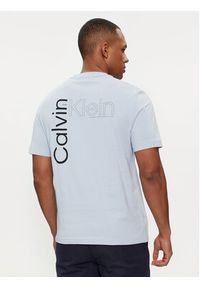 Calvin Klein T-Shirt Angled Back Logo K10K112495 Błękitny Regular Fit. Kolor: niebieski. Materiał: bawełna #2