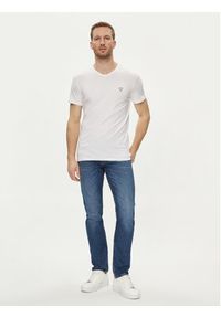 Guess T-Shirt Caleb U97M01 KCD31 Biały Slim Fit. Kolor: biały. Materiał: bawełna