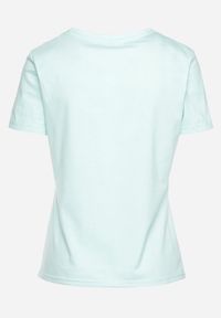 Born2be - Miętowy Gładki T-shirt z Krótkim Rękawem Elldora. Okazja: na co dzień. Kolor: miętowy. Materiał: jeans. Długość rękawa: krótki rękaw. Długość: krótkie. Wzór: gładki. Styl: klasyczny, casual, elegancki #7
