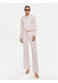 Juicy Couture Bluza Heritage Dog JCBAS223813 Różowy Slim Fit. Kolor: różowy. Materiał: welur