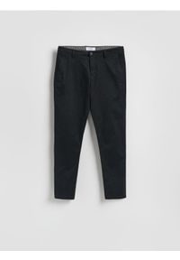 Reserved - Spodnie chino slim fit - czarny. Kolor: czarny. Materiał: tkanina, bawełna