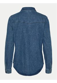 Vero Moda Koszula jeansowa Jennie 10313726 Granatowy Regular Fit. Kolor: niebieski. Materiał: bawełna #6
