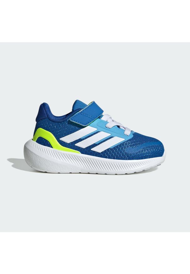 Adidas - Buty Runfalcon 5 Kids. Kolor: niebieski, wielokolorowy, biały, żółty. Materiał: materiał. Sport: bieganie