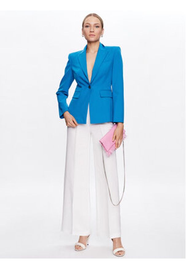 Pinko Spodnie materiałowe 100641 A0IN Biały Relaxed Fit. Kolor: biały. Materiał: wiskoza