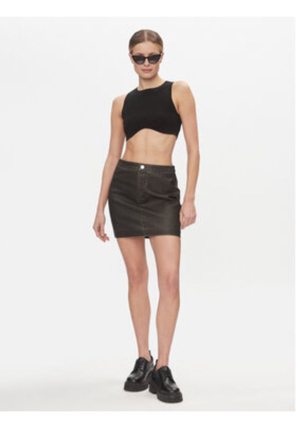 Noisy may - Noisy May Spódnica z imitacji skóry Saorise 27028696 Czarny Regular Fit. Kolor: czarny. Materiał: skóra