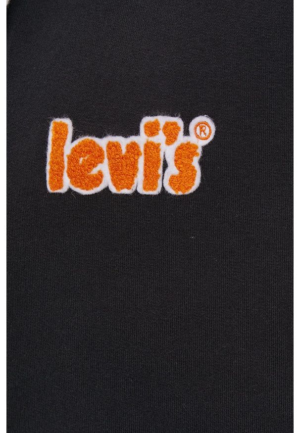 Levi's® - Levi's Bluza bawełniana męska kolor czarny z kapturem z aplikacją. Okazja: na spotkanie biznesowe. Typ kołnierza: kaptur. Kolor: czarny. Materiał: bawełna. Wzór: aplikacja. Styl: biznesowy