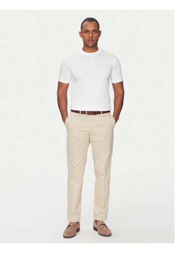 BOSS Spodnie materiałowe C-Genius 50534612 Beżowy Slim Fit. Kolor: beżowy. Materiał: bawełna