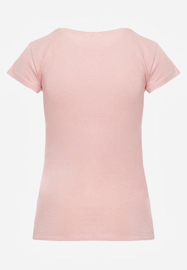 Born2be - Jasnoróżowy T-shirt Gathanthei. Okazja: do domu, na co dzień. Kolor: różowy. Materiał: jeans, bawełna, dresówka, dzianina. Długość rękawa: krótki rękaw. Długość: krótkie. Wzór: gładki. Styl: sportowy, klasyczny, casual