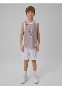 4f - 4F Koszulka meczowa replika domowa z sezonu 2025/26 dziecięca 4F x Dziki Warszawa - beżowa 134/140 (8-10 lat). Kolor: beżowy. Materiał: materiał. Wzór: nadruk. Sezon: lato #2