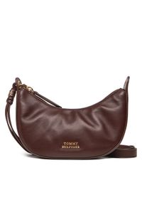 TOMMY HILFIGER - Tommy Hilfiger Torebka Moon Leather Mini Crossover AW0AW17466 Brązowy. Kolor: brązowy. Materiał: skórzane
