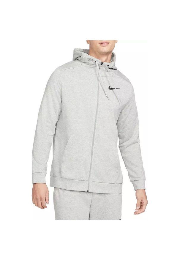 Bluza Męska Rozpinana z Kapturem Nike Dri-FIT Full Zip. Typ kołnierza: kaptur. Kolor: szary. Technologia: Dri-Fit (Nike). Sport: fitness