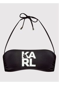 Karl Lagerfeld - KARL LAGERFELD Góra od bikini Printed Logo KL22WTP02 Czarny. Kolor: czarny. Materiał: syntetyk #4