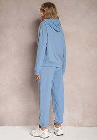 Renee - Niebieski Dzianinowy Komplet Dresowy z Bluzą i Spodniami Amlore. Kolor: niebieski. Materiał: dresówka, dzianina. Wzór: gładki #2