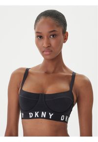 DKNY Biustonosz z fiszbiną DK4521 Czarny. Kolor: czarny. Materiał: bawełna