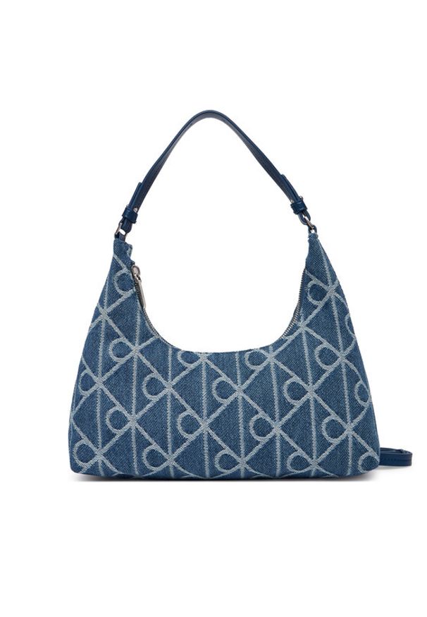 Calvin Klein Torebka Emblem Aop Denim Shoulder Bag LV04F3431G Niebieski. Kolor: niebieski