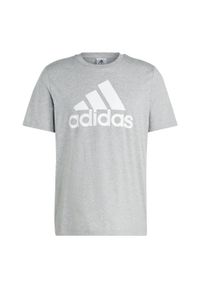 Adidas - Koszulka męska adidas Essentials Single Jersey Big Logo Tee. Kolor: szary, biały, wielokolorowy. Materiał: jersey