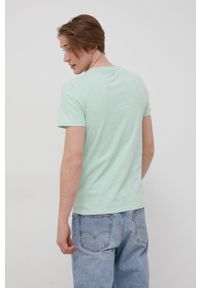 Superdry T-shirt bawełniany kolor zielony melanżowy. Okazja: na co dzień. Kolor: zielony. Materiał: bawełna. Wzór: melanż. Styl: casual #4
