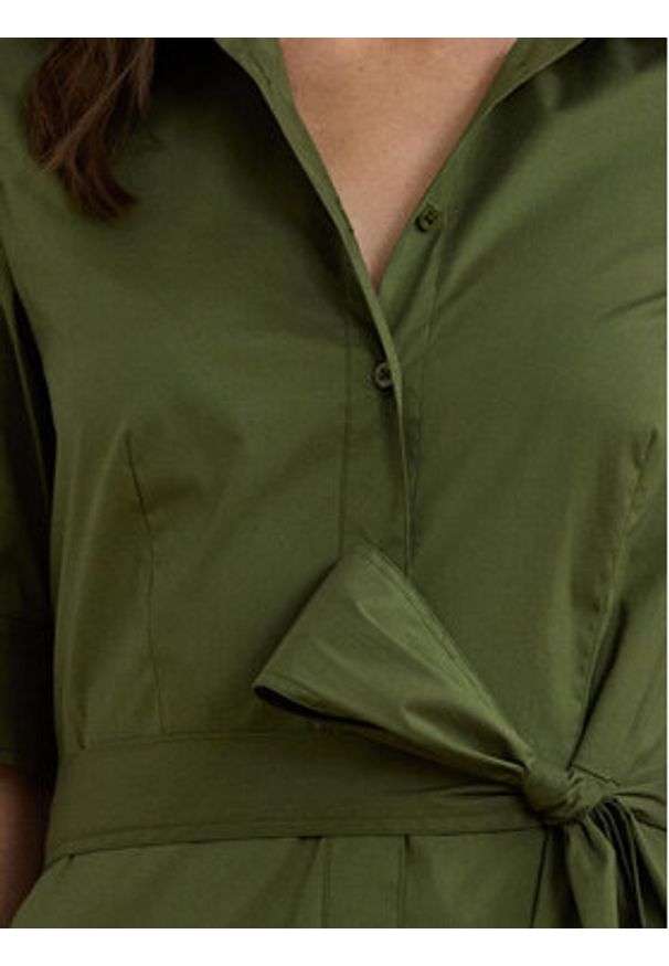 Lauren Ralph Lauren - LAUREN RALPH LAUREN Sukienka koszulowa 200748950014 Zielony Regular Fit. Kolor: zielony. Materiał: bawełna