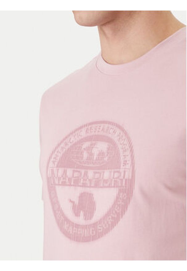 Napapijri T-Shirt S-Mahsa NP0A4FZB Różowy Regular Fit. Kolor: różowy. Materiał: bawełna
