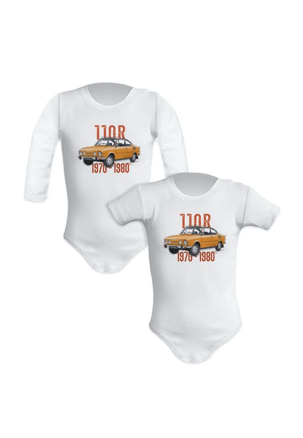 nikiniki - Škoda 110 R — body (Rozmiar: 9M; Długość rękawa: krótki; Rodzaj nadruku: Škoda 110 R). Materiał: bawełna. Wzór: nadruk