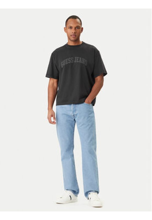 Guess Jeans T-Shirt M6GIB6 K8FQ4 Czarny Regular Fit. Kolor: czarny. Materiał: bawełna