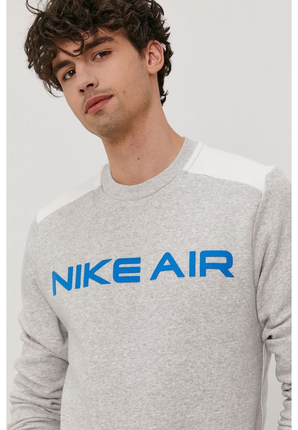 Nike Sportswear - Bluza. Okazja: na co dzień. Kolor: szary. Wzór: aplikacja. Styl: casual