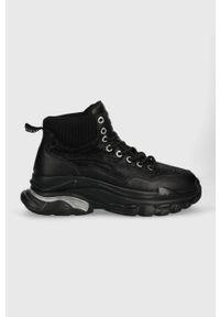 GOE sneakersy zamszowe kolor czarny MM2N4017.BLACK. Nosek buta: okrągły. Zapięcie: sznurówki. Kolor: czarny. Materiał: zamsz. Obcas: na platformie #1