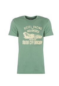 Diesel T-Shirt "T-Diegor" | A03822-0EFAN-5JG | Mężczyzna | Zielony. Okazja: na co dzień. Kolor: zielony. Materiał: bawełna. Wzór: nadruk. Styl: elegancki, casual #3