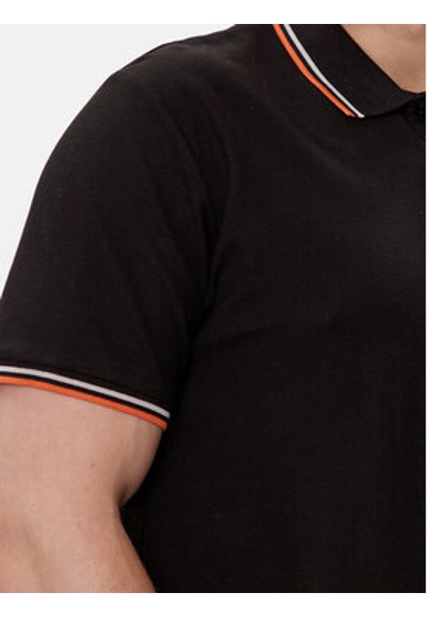 Brave Soul Polo MPS-149COSMO Czarny Straight Fit. Typ kołnierza: polo. Kolor: czarny. Materiał: bawełna