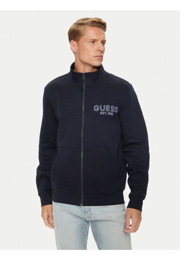 Guess Bluza M4YQ80 K9Z21 Granatowy Regular Fit. Kolor: niebieski. Materiał: syntetyk, bawełna