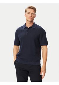 TOMMY HILFIGER - Tommy Hilfiger Polo MW0MW43246 Granatowy Regular Fit. Typ kołnierza: polo. Kolor: niebieski. Materiał: bawełna #1