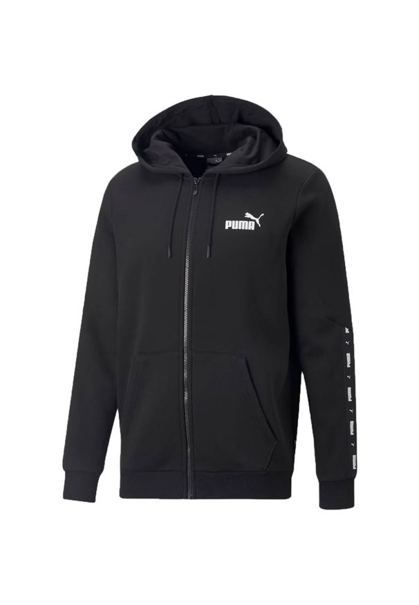 Puma - Męska Bluza Z Kapturem ESS+ Tape Full Zip. Typ kołnierza: kaptur. Kolor: czarny