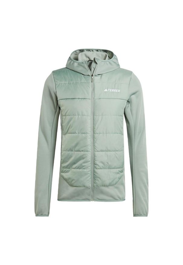 Adidas - Kurtka Terrex Multi Hybrid Insulated Hooded. Kolor: zielony. Materiał: polar, materiał