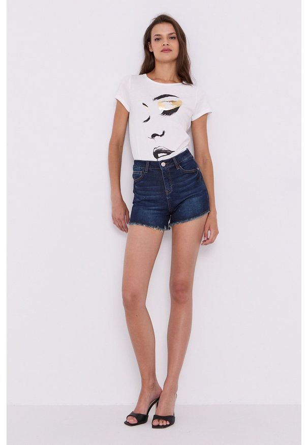 Morgan - Szorty jeansowe. Okazja: na co dzień. Kolor: niebieski. Materiał: jeans. Styl: casual