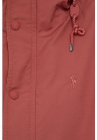 Polo Ralph Lauren kurtka damska kolor czerwony przejściowa. Okazja: na co dzień. Typ kołnierza: polo. Kolor: czerwony. Materiał: tkanina. Wzór: gładki. Styl: casual