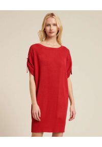 Luisa Spagnoli - LUISA SPAGNOLI - Czerwona sukienka Campanula. Kolor: czerwony. Długość: mini