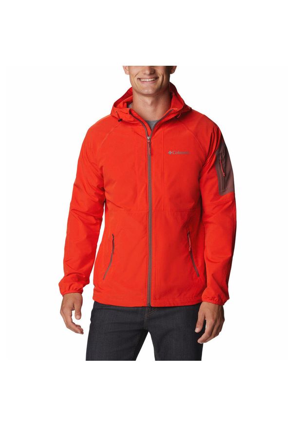 columbia - Kurtka Przejściowa Męska Columbia Tall Heights Hooded Softshell. Kolor: pomarańczowy. Materiał: softshell