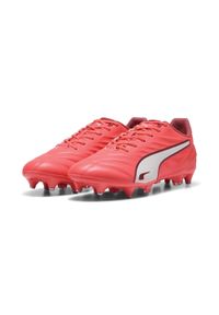 Puma - Buty piłkarskie KING PRO MxSG PUMA Glowing Red White Fire. Kolor: czerwony, biały, wielokolorowy. Sport: piłka nożna